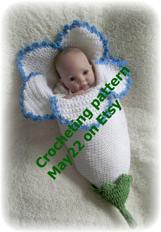 Flower Cocoon Pdf Crochet Pattern Original Design Lily Amaryllis Bell Baby Permission To Sell Finished Product