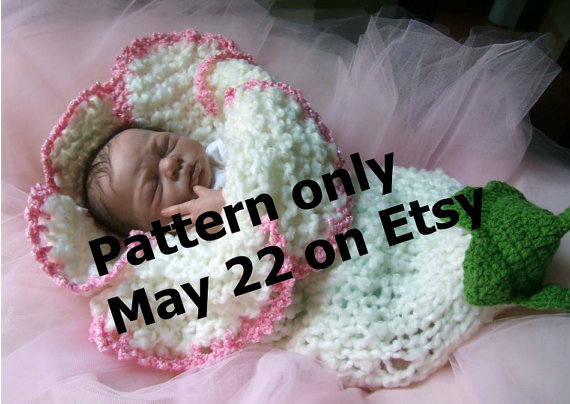 FLOWER Cocoon PDF KNITTING PATTERN Original Design Lily Amaryllis Bell Baby Permission To Sell Finished Product