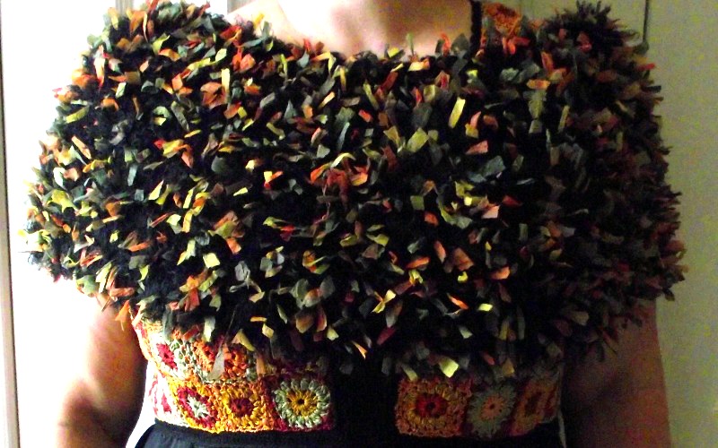 Capelet Cape Ladies Woman Black Green Yellow Orange Shades Fall Winter Christmas Wedding Fancy Scarf Wrap Soft Hand Made In Canada
