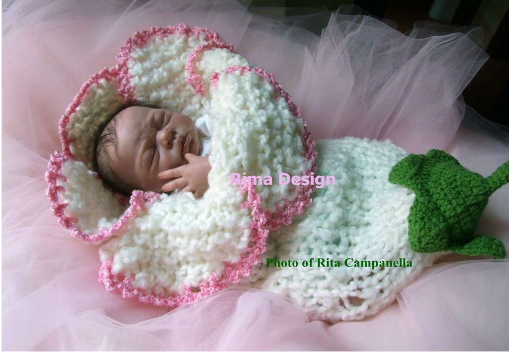 FLOWER cocoon PDF KNITTING PATTERN Original design Lily Amaryllis Bell baby Permission to sell finished product