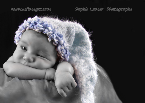 Baby Boy Hat Tassel Newborn To 3 Months Hand Made Mohair Photography Prop