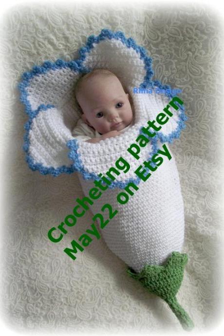 FLOWER Cocoon PDF CROCHET PATTERN Original Design Lily Amaryllis Bell Baby Permission To Sell Finished Product